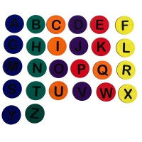 Alphabet Poly Spot markers 5'dia A-Z set of 26